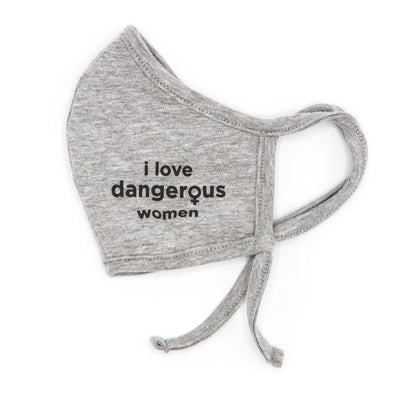 "I Love Dangerous Women" Adult Face Mask with Adjustable Straps and Filter Pocket