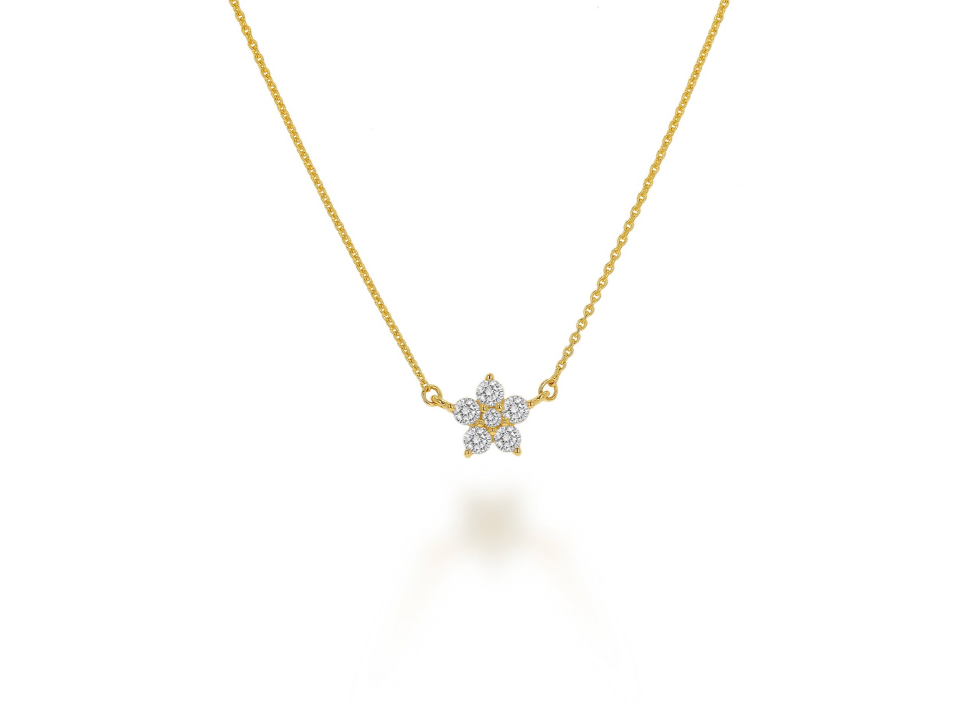 Mini Diamond Flower Cluster Necklace