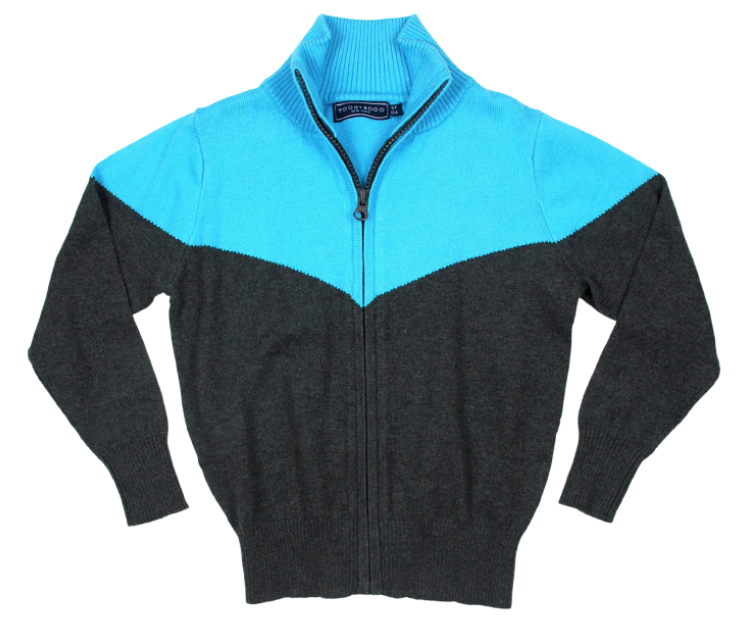 Toobydoo Cool Aqua Zip Sweater