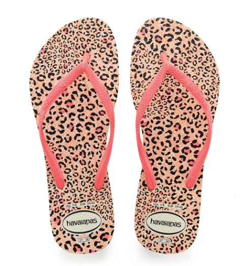 Havaianas Women's Pink Leopard Print Animals Sandals