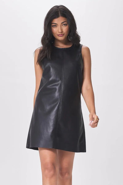 Vegan Leather Short Dress
