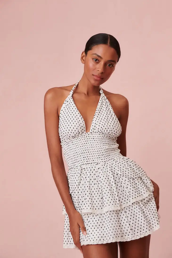 LoveShackFancy Deanna Halter Dress  BAILEY BERRY