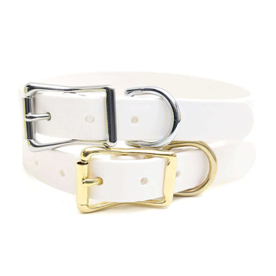 Waterproof Belt Buckle Collar in Blanca White