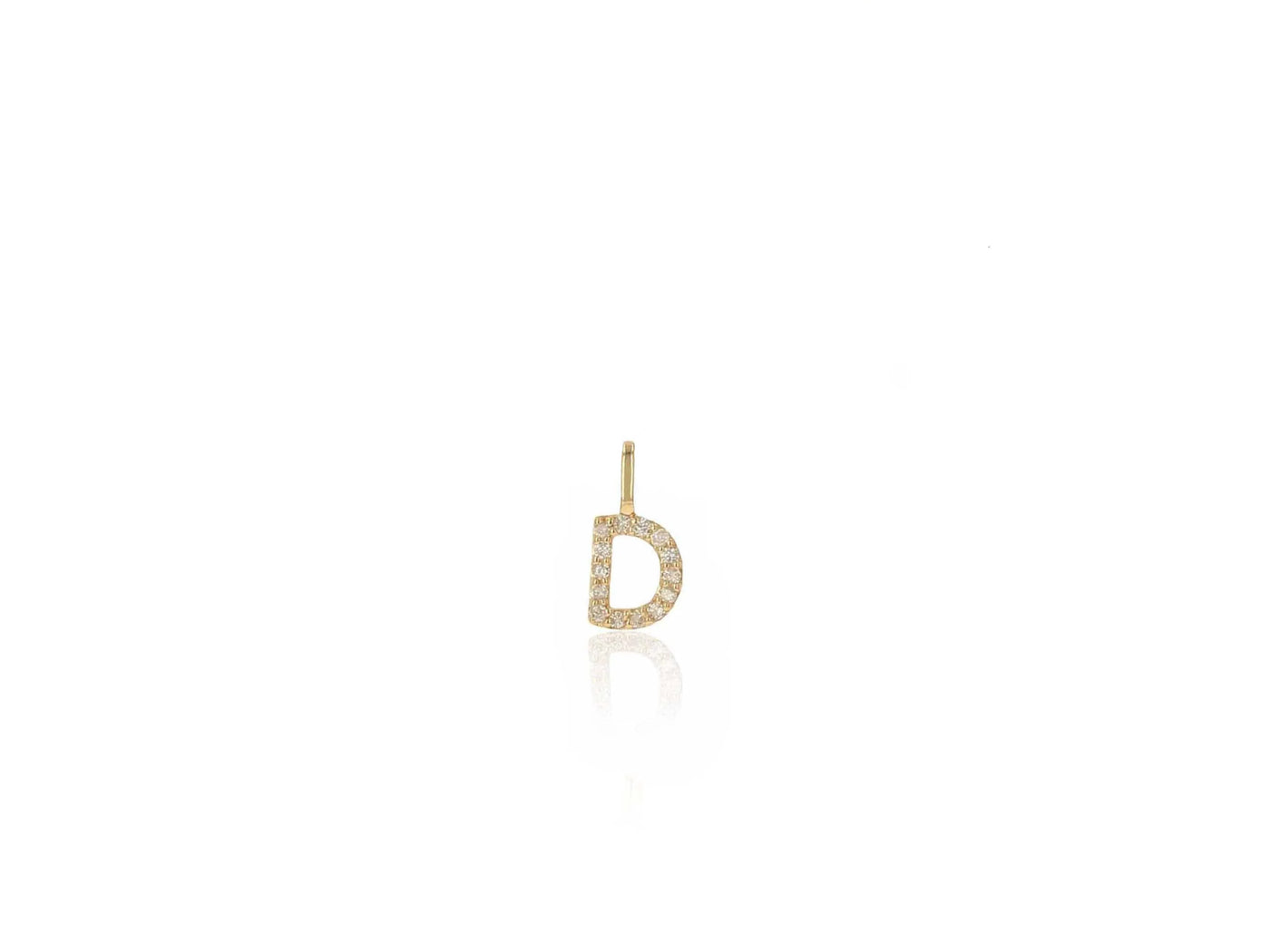 14K Gold Diamond Letter Charm