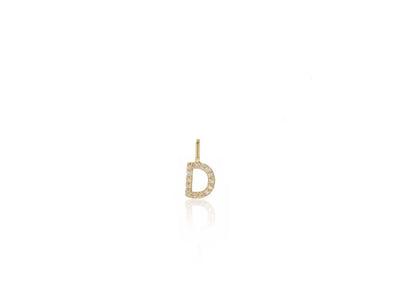 14K Gold Diamond Letter Charm