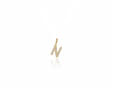 14K Gold Diamond Letter Charm