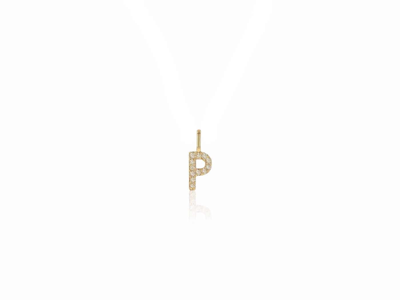 14K Gold Diamond Letter Charm