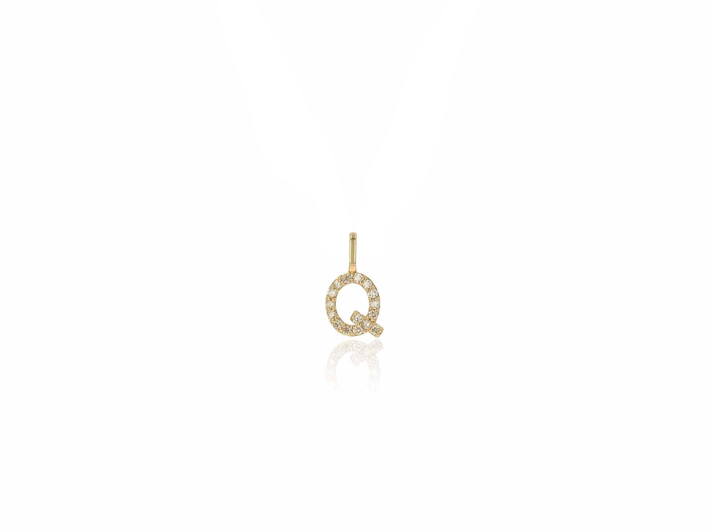 14K Gold Diamond Letter Charm