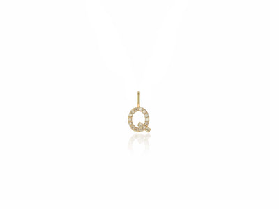 14K Gold Diamond Letter Charm