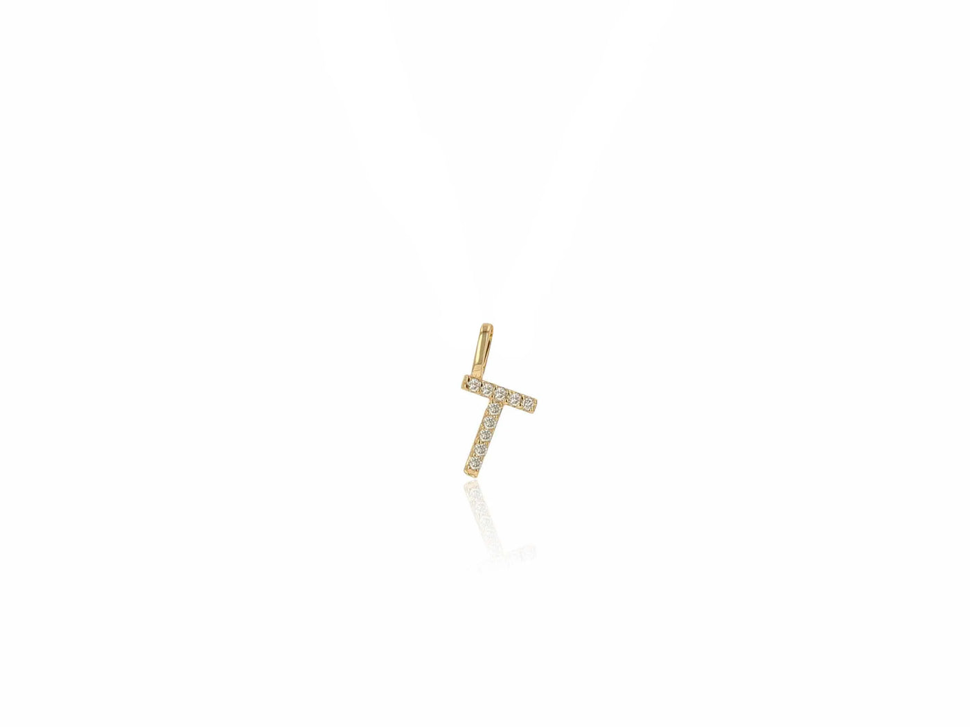 14K Gold Diamond Letter Charm