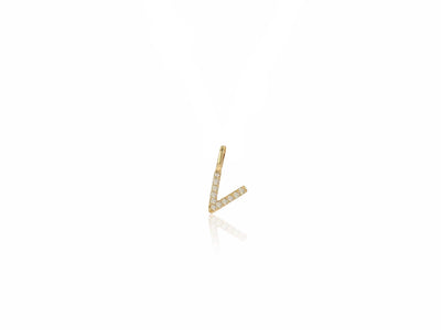 14K Gold Diamond Letter Charm