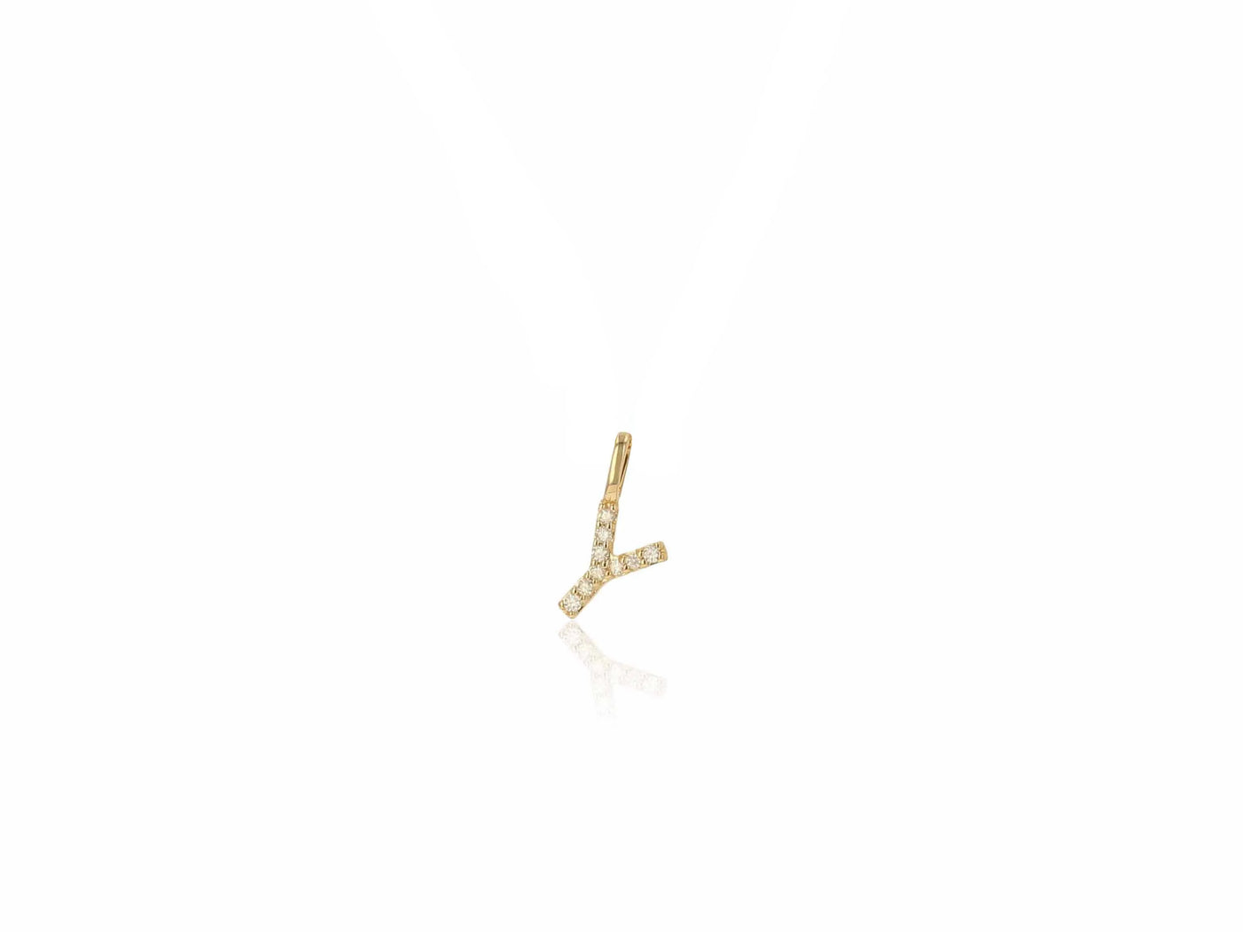 14K Gold Diamond Letter Charm