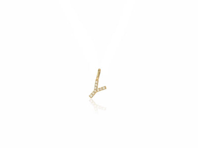 14K Gold Diamond Letter Charm