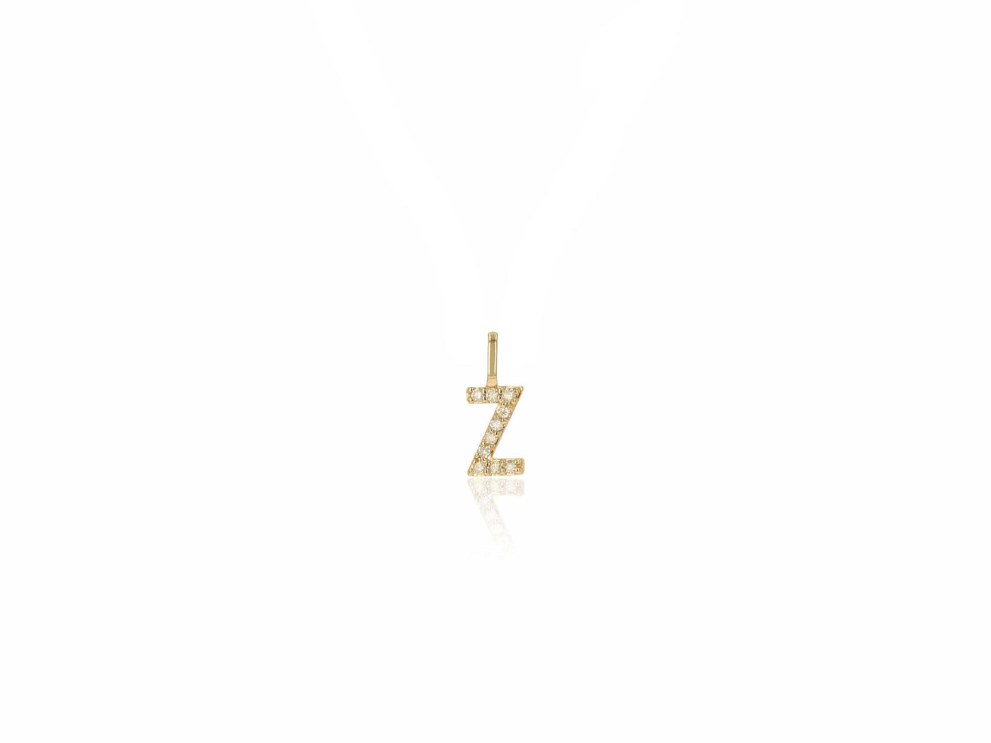14K Gold Diamond Letter Charm