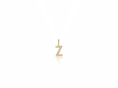 14K Gold Diamond Letter Charm