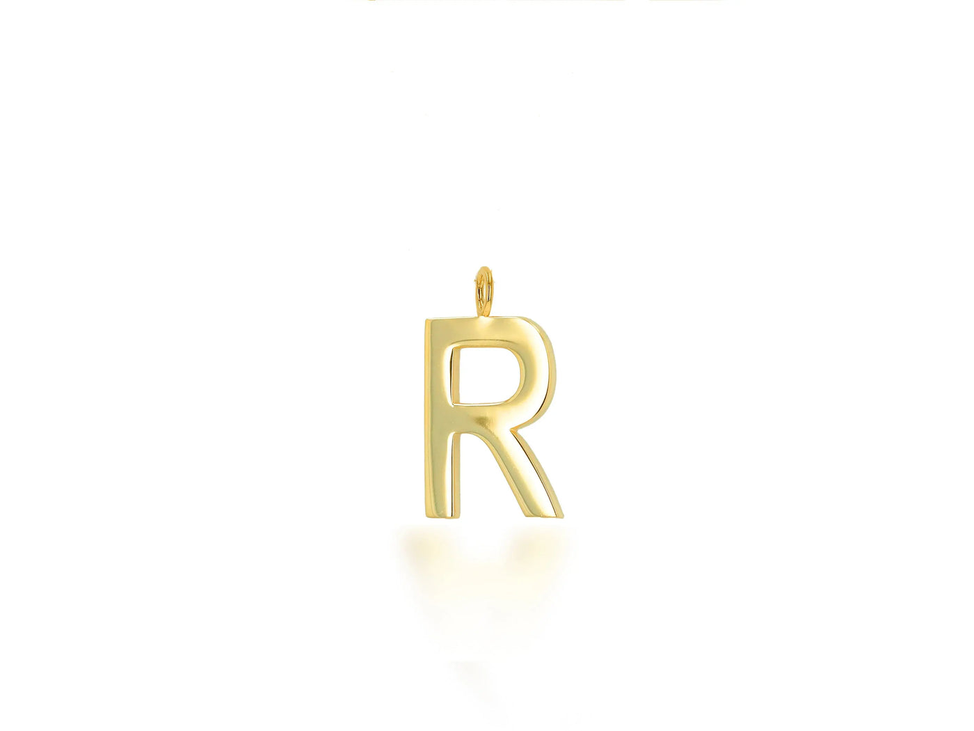 Breloque lettre bloc surdimensionnée en or 14 carats