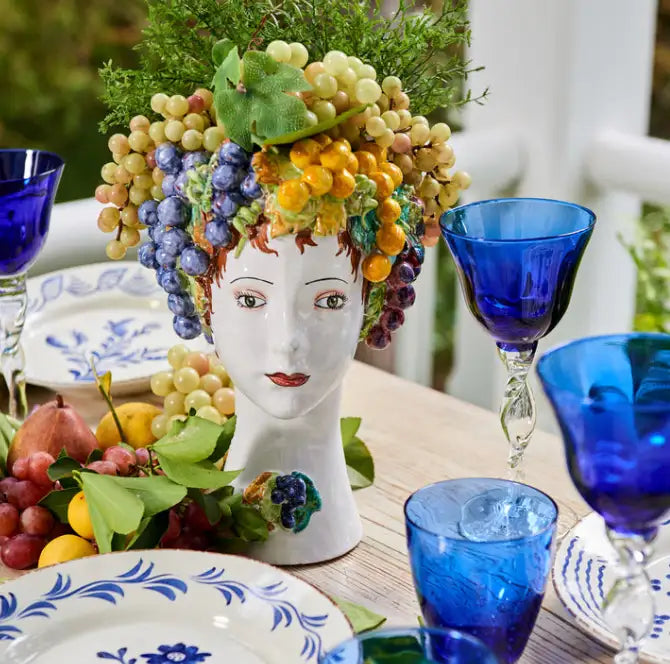 Ceramic Head Vase, Grapes
