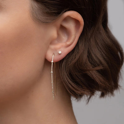 Mixed Diamond Wire Earrings