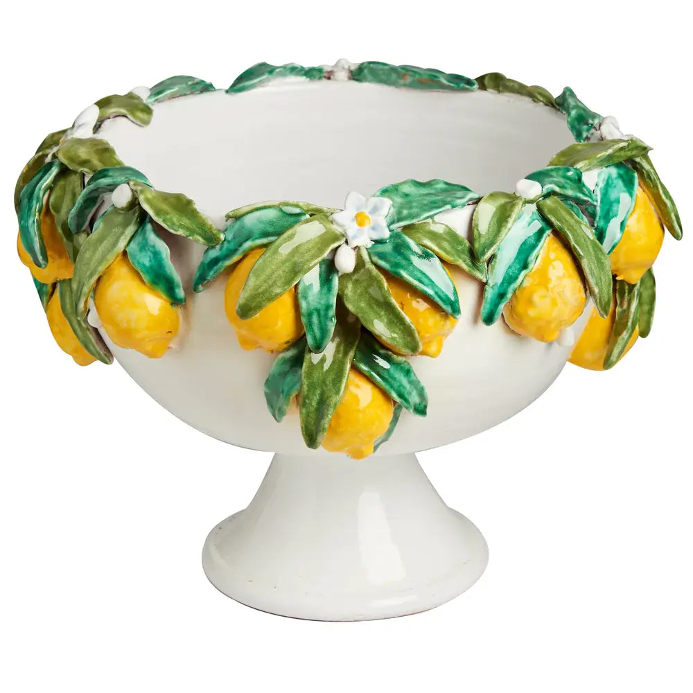 Footed Bowl with Lemons