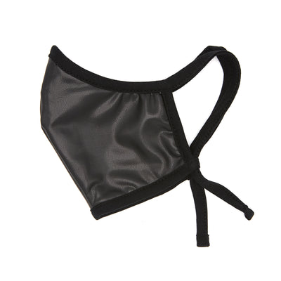 BAILEY BERRY VEGAN Leather Adult Black Face Mask with Adjustable Straps, Filter Pocket