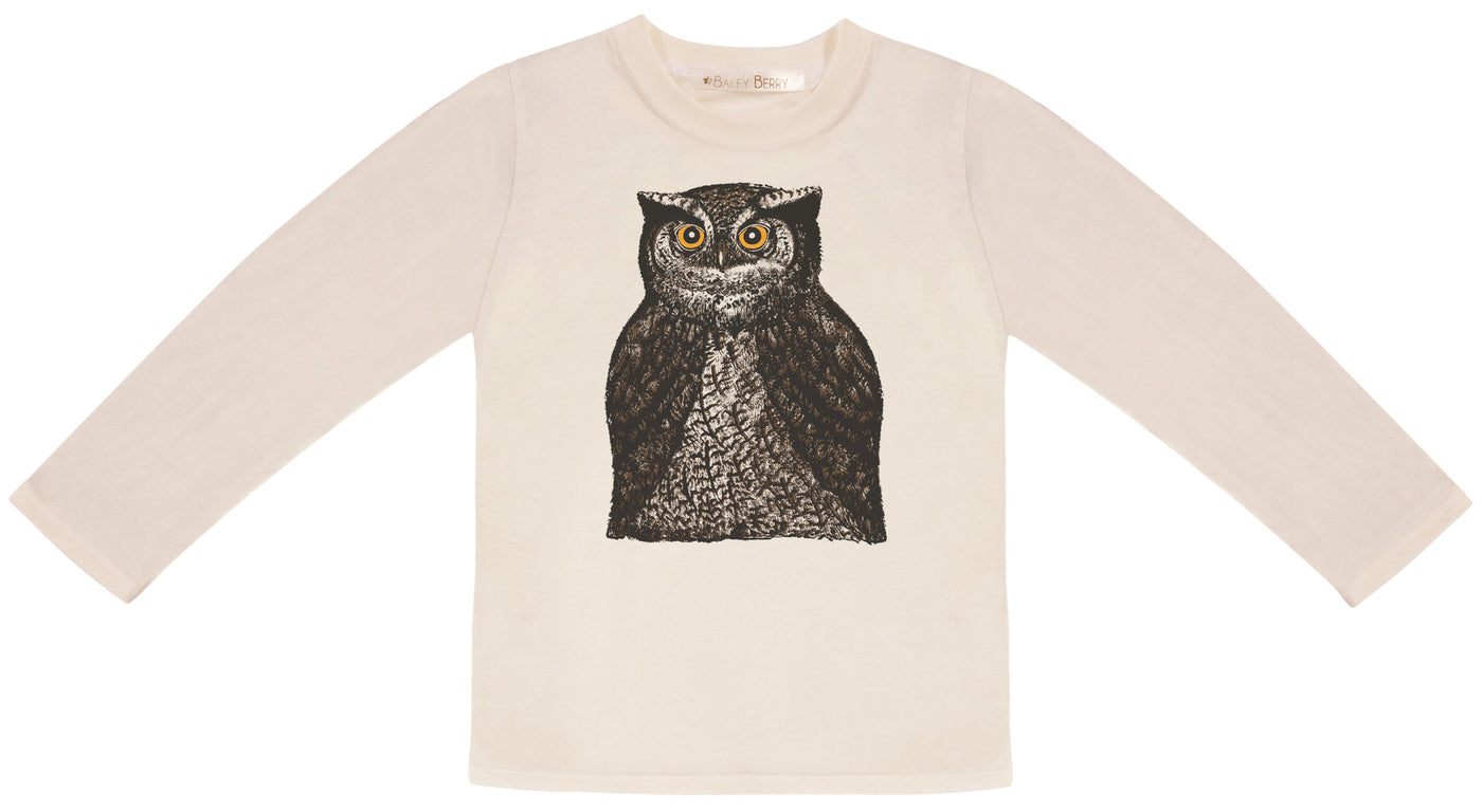 BAILEY BERRY T-shirt à manches longues en coton biologique pour enfants Owl