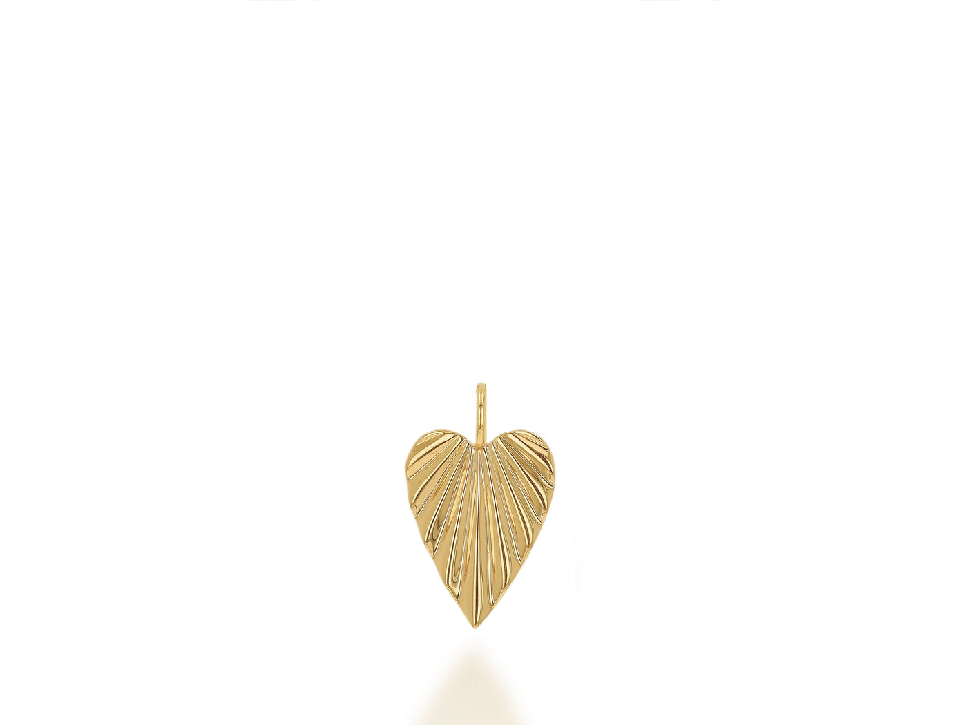 14K Gold Fluted Heart Charm