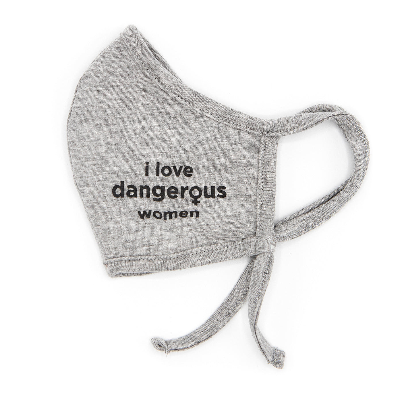"I Love Dangerous Women" Adult Face Mask with Adjustable Straps and Filter Pocket