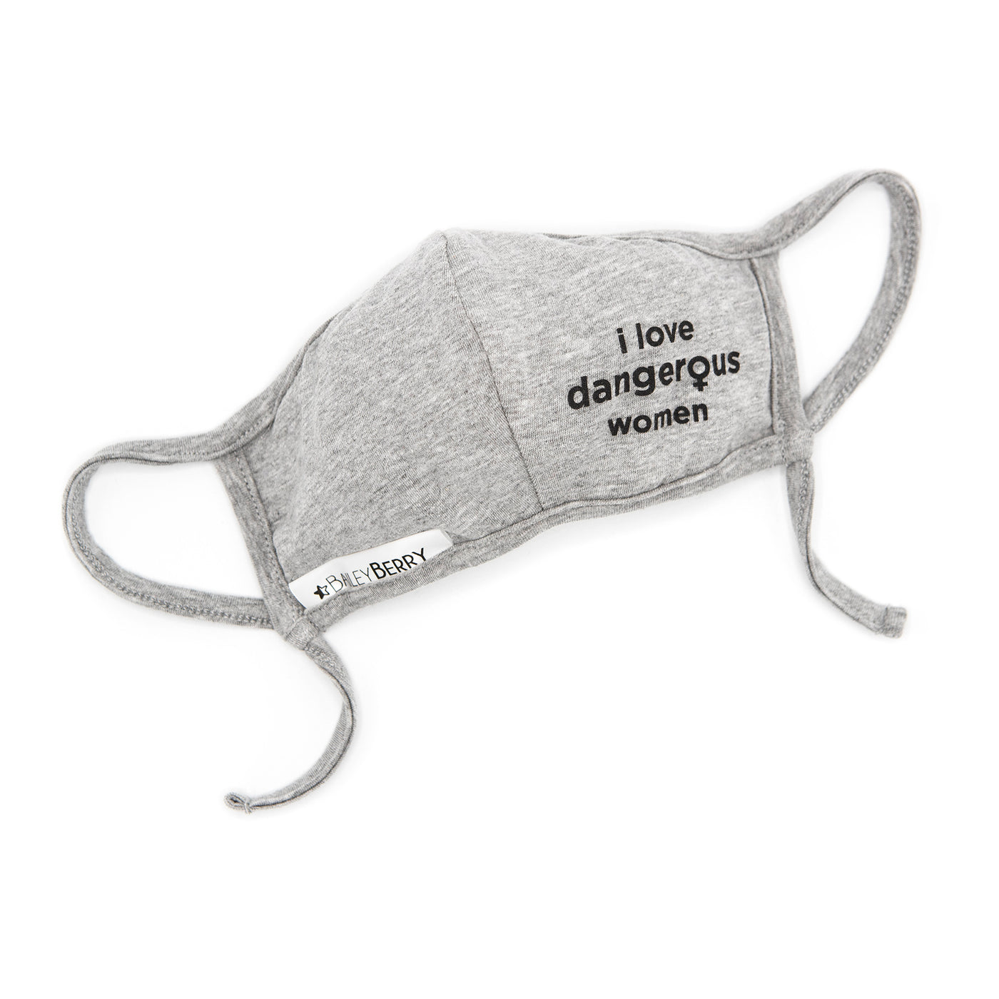 "I Love Dangerous Women" Adult Face Mask with Adjustable Straps and Filter Pocket (2-Pack)