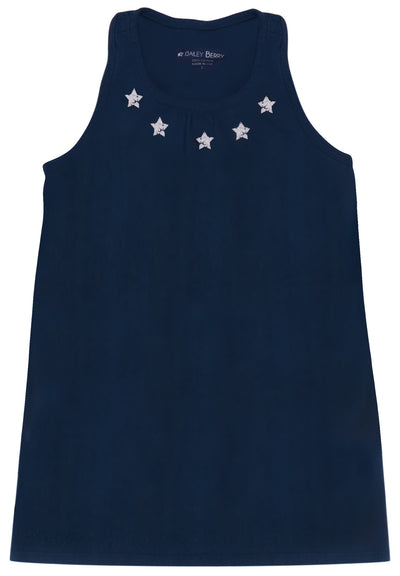 BAILEY BERRY Star Necklace Navy Blue Girls Summer Dress