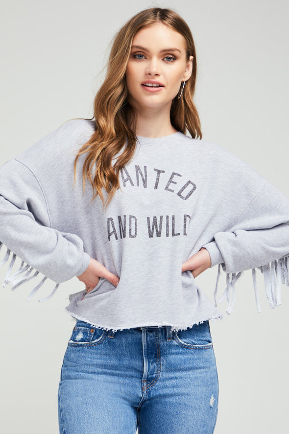 Wildfox Women's Wanted and Wild Ophelia Fringe Sweatshirt