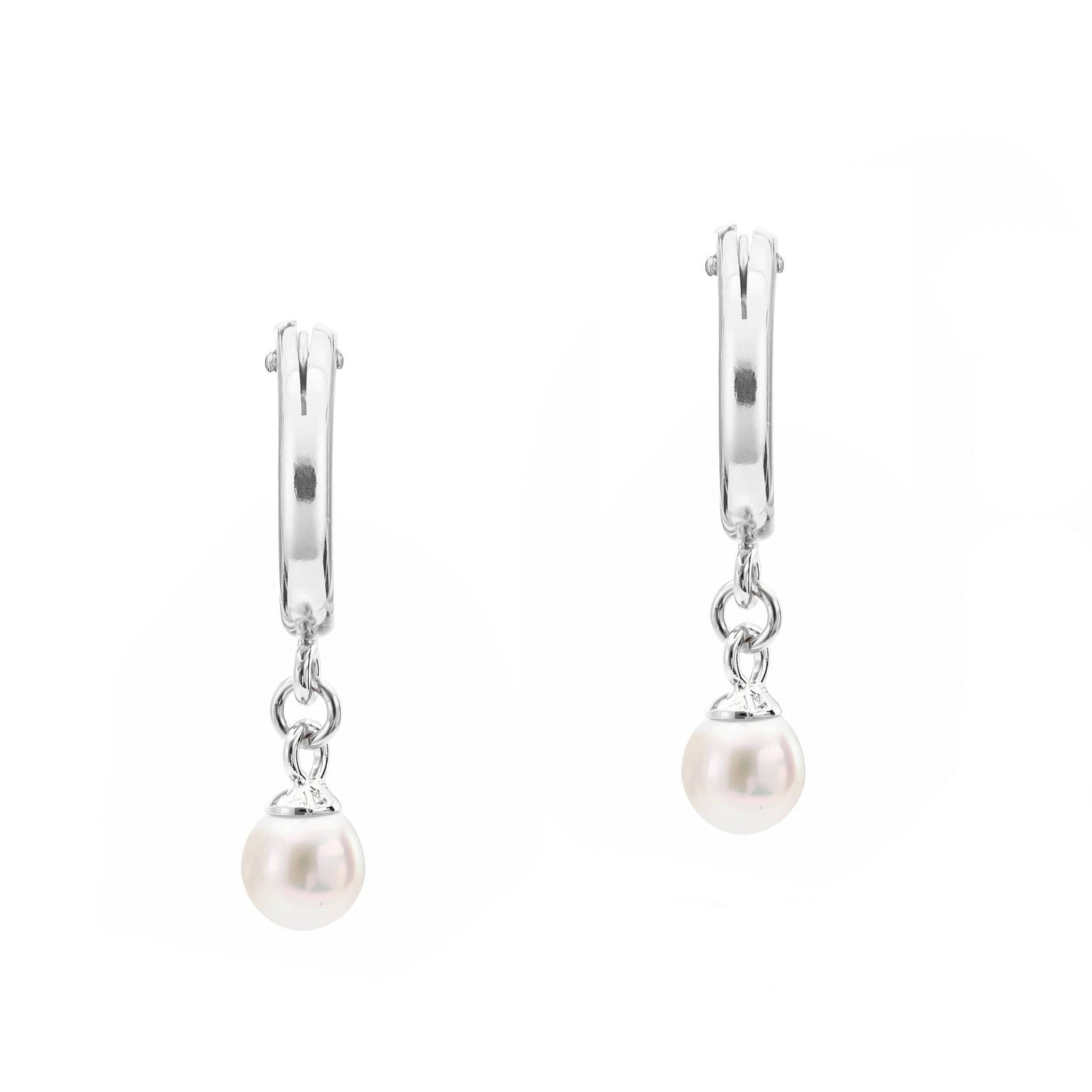 Boucles d'oreilles créoles Huggie en perles pendantes