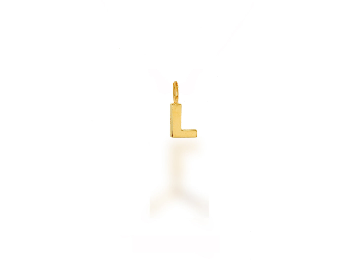 14K Gold Mini Block Letter Charm