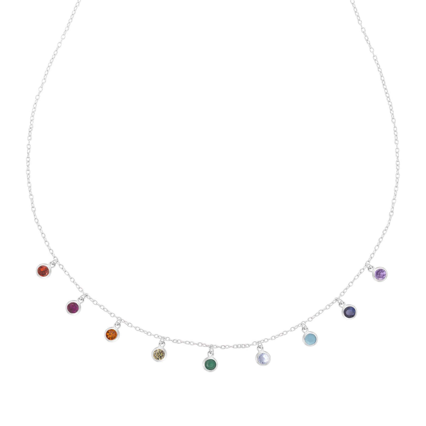 Rainbow Glitter Charm Necklace