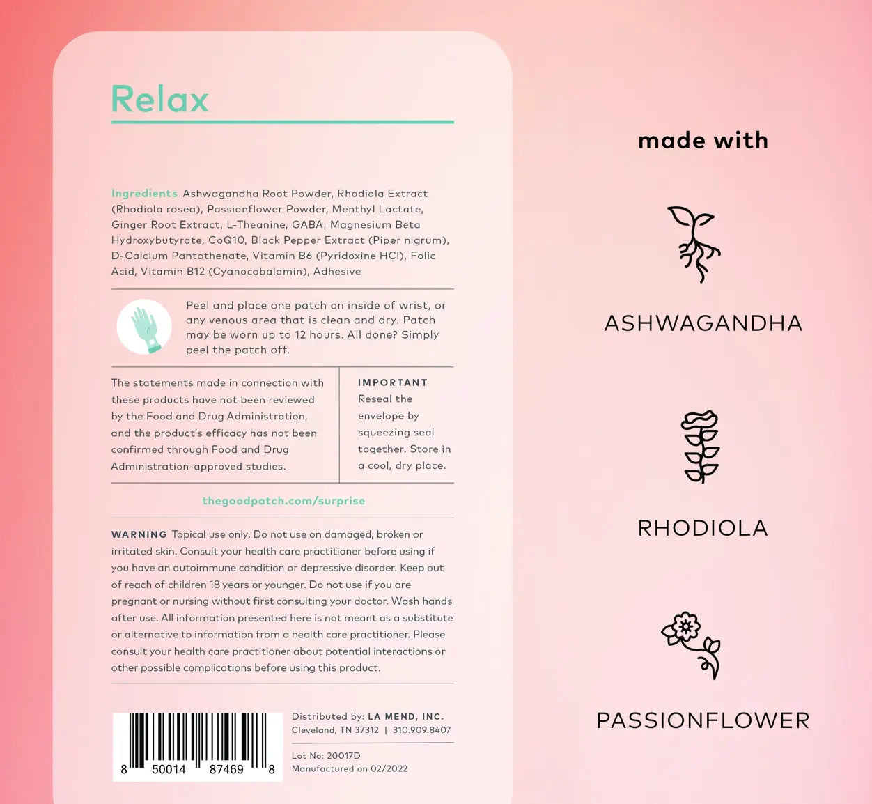 The Good Patch Plant-Infused Relax Patch Pack