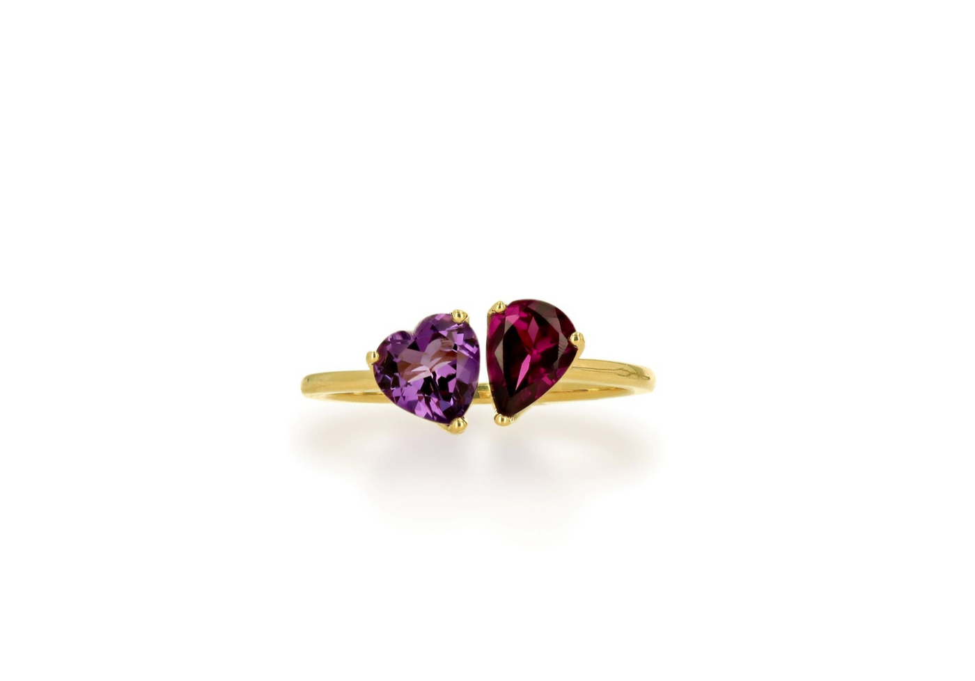 Amethyst and Rhodalite Moi and Toi Ring