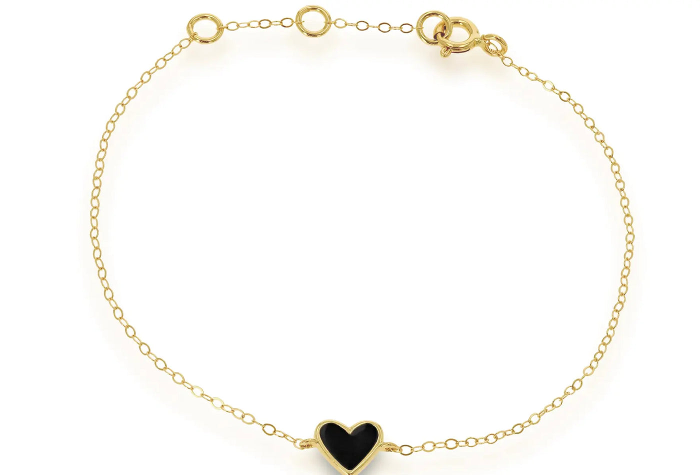 Bracelet chaîne dorée mini cœur en émail