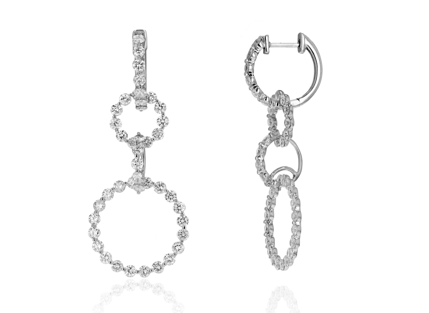 Diamond Hoop Hanging Earrings