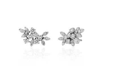 Boucles d'oreilles fleur en diamant