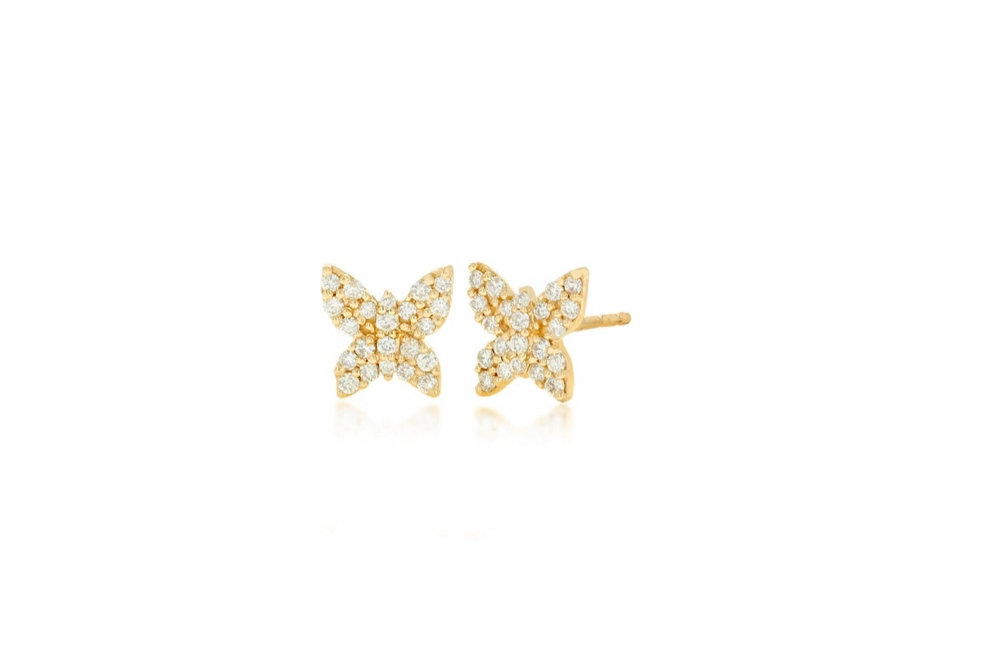 Boucles d'oreilles papillon en diamant