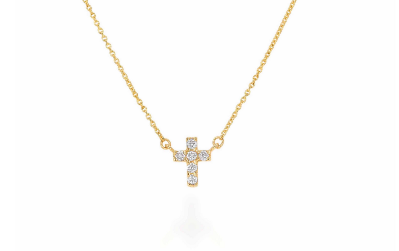 Collier mini croix en diamant