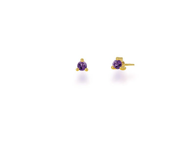 14K Gold Birthday Gemstone Stud Earrings
