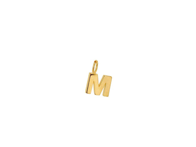 14K Gold Mini Block Letter Charm