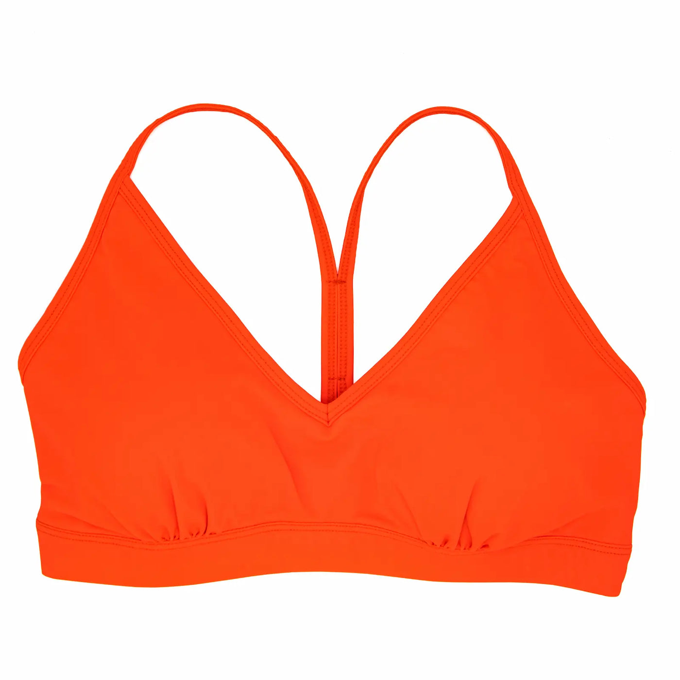 women's sports bra bright orange eco friendly