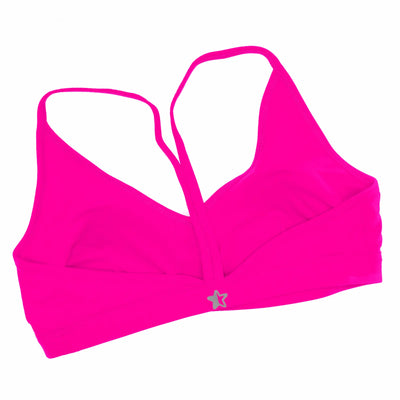 women's sports bra bright hot pink eco friendly