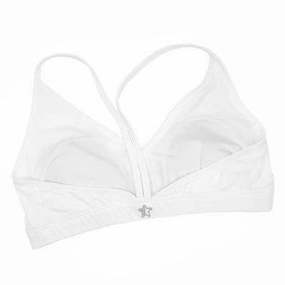 women's sports bra bright white eco friendly