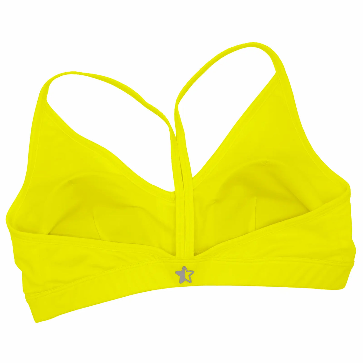 women's sports bra bright lemon yellow eco friendly